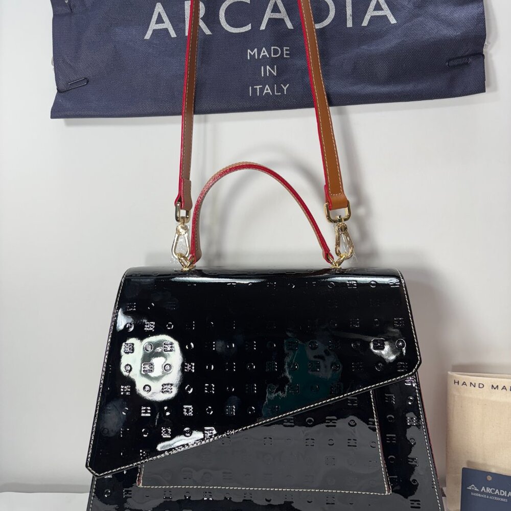 ARCADIA  ITALY- NWT $449.00    NOT A PLASTIC PATENT! REAL ITALIAN PATENT LEATHER